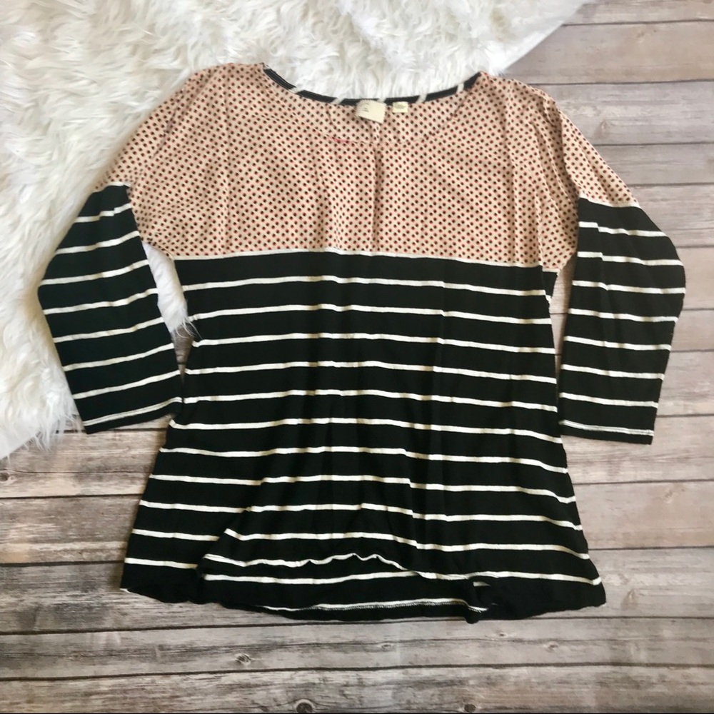 Anthropologie Postmark 3/4 sleeve striped top